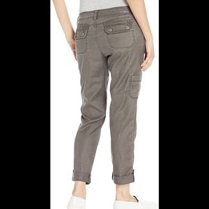 Level 99 Dayla Grey Linen Crop Pants